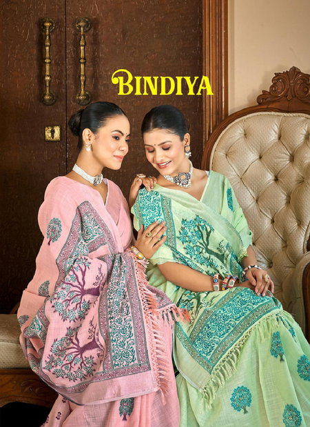Bindiya by Bunawat Linen Occasion Wear Saree Exporters In India