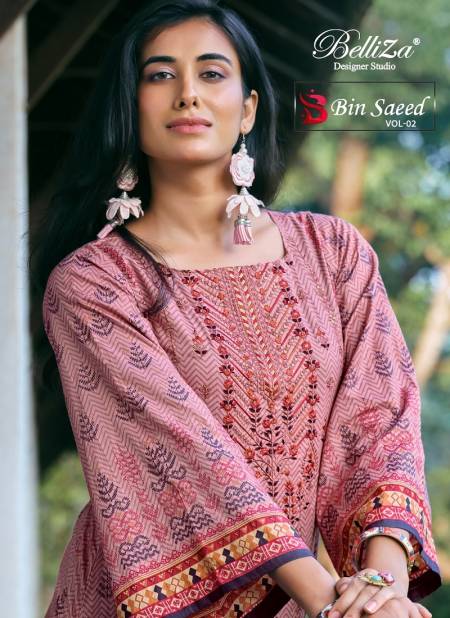 Binsaeed Vol 2 By Belliza 870-001 To 008 Dress Material Suppliers In India Catalog