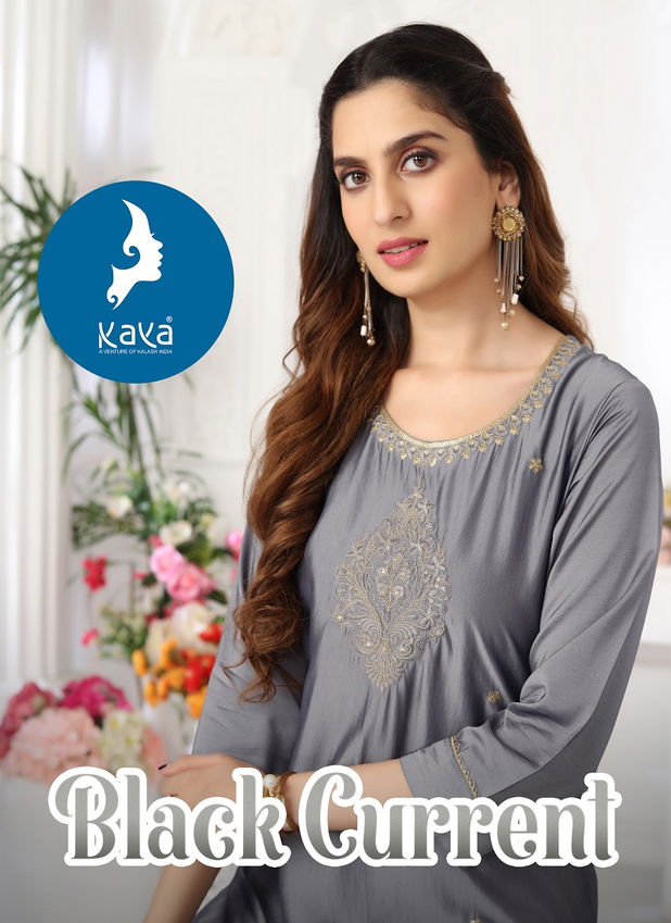 Black Current By Kaya Viscose Silk Kurti Wholesale Shop In Surat