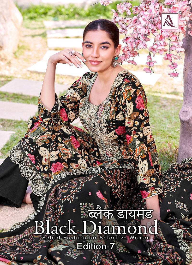 Black Diamond 7 By Alok Suit Rayon Printed Wholesale Dress Material In India