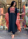 Black Rani By Fvd Rayon Mirror Work Designer Kurti With Bottom Dupatta Order In India
