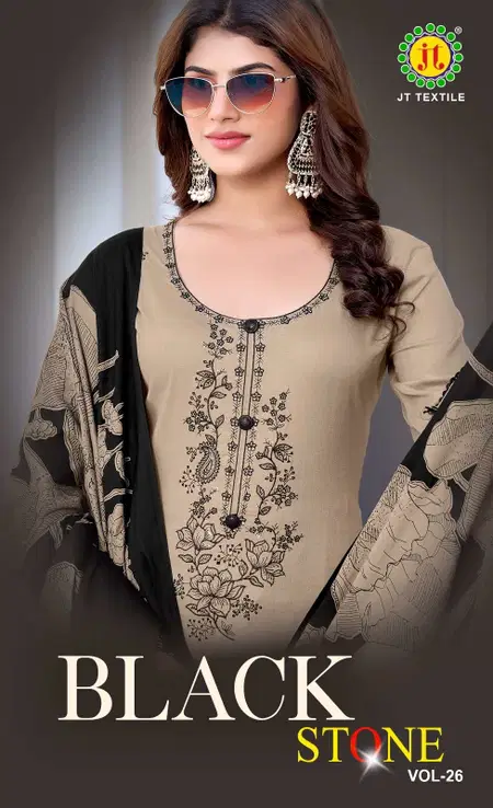 Black Stone Vol 26 By Jt Rayon Sequence Embroidery Dress Material Exporters In India
