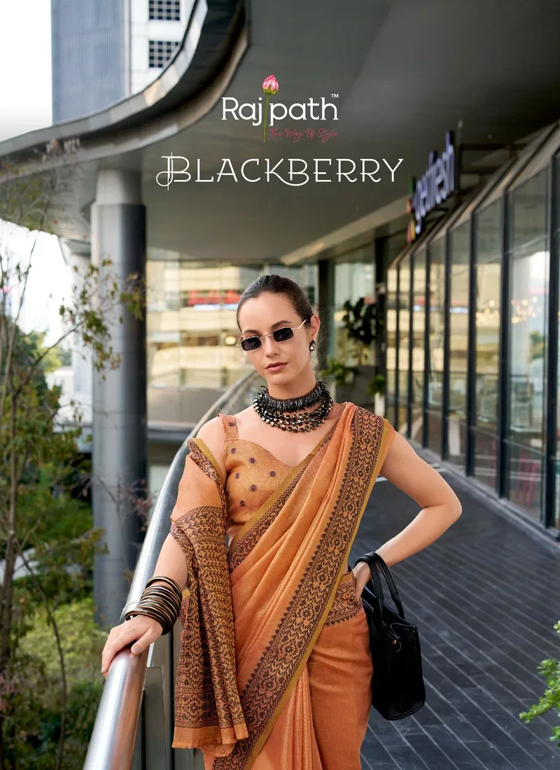 Blackberry By Rajpath Linen Tissue Silk Designer Saree Suppliers In India