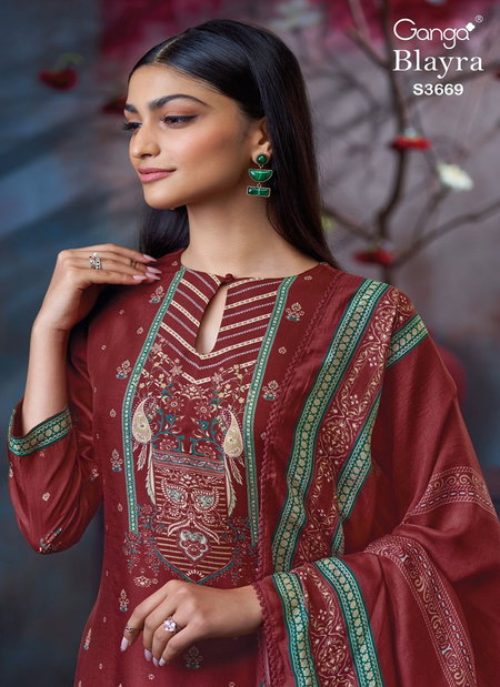 Blayra 3669 By Ganga Silk Surat Designer Salwar Kameez Wholesale Market