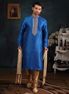 Blue Banarasi Silk Kurta Pajama 7744