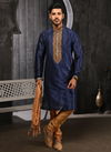 Blue Banarasi Silk Kurta Pajama 7748