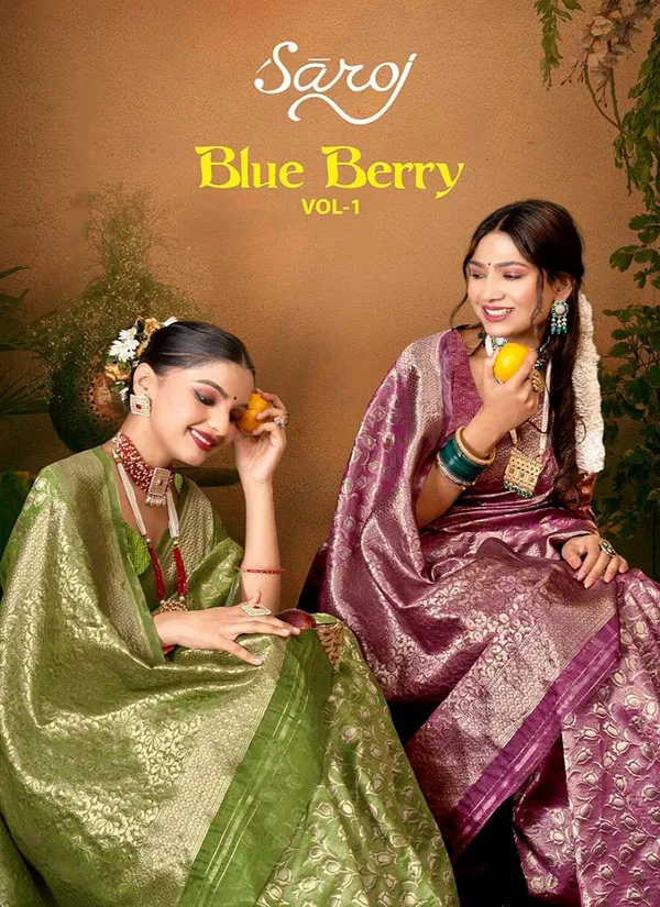 Blue Berry Vol 1 By Saroj Soft Cotton Rich Pallu Designer Sarees Wholesale Shop In Surat