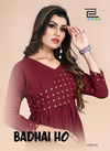 Blue Hills Badhai Ho Designer Ethnic Wear Long Printed Rayon Kurti Collection
