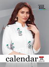 Blue Hills Calendar 1 Latest Fancy Party Wear Heavy Rayon Printed Designer Kurtis Collection