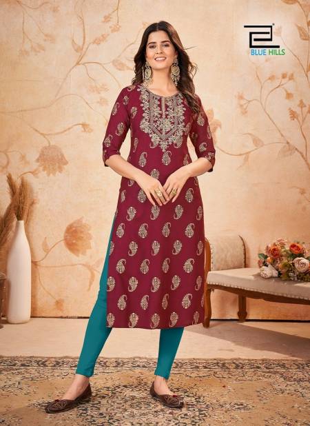 Blue Hills Classic Touch Vol 3 Rayon Printed Kurtis Wholesale Clothing Suppliers In India
