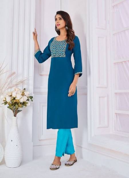 Blue Hills College Girl 1 Embroidery Wholesale Kurti Collection
