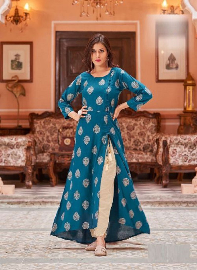 Blue Hills First Date 10 Ethnic Wear Long Designer Wholesale Kurti	