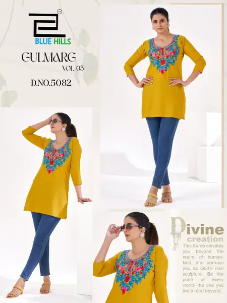 Gulmarg Vol 5 By Blue Hills Thread Work Ladies Top Wholesale Suppliers In Mumbai