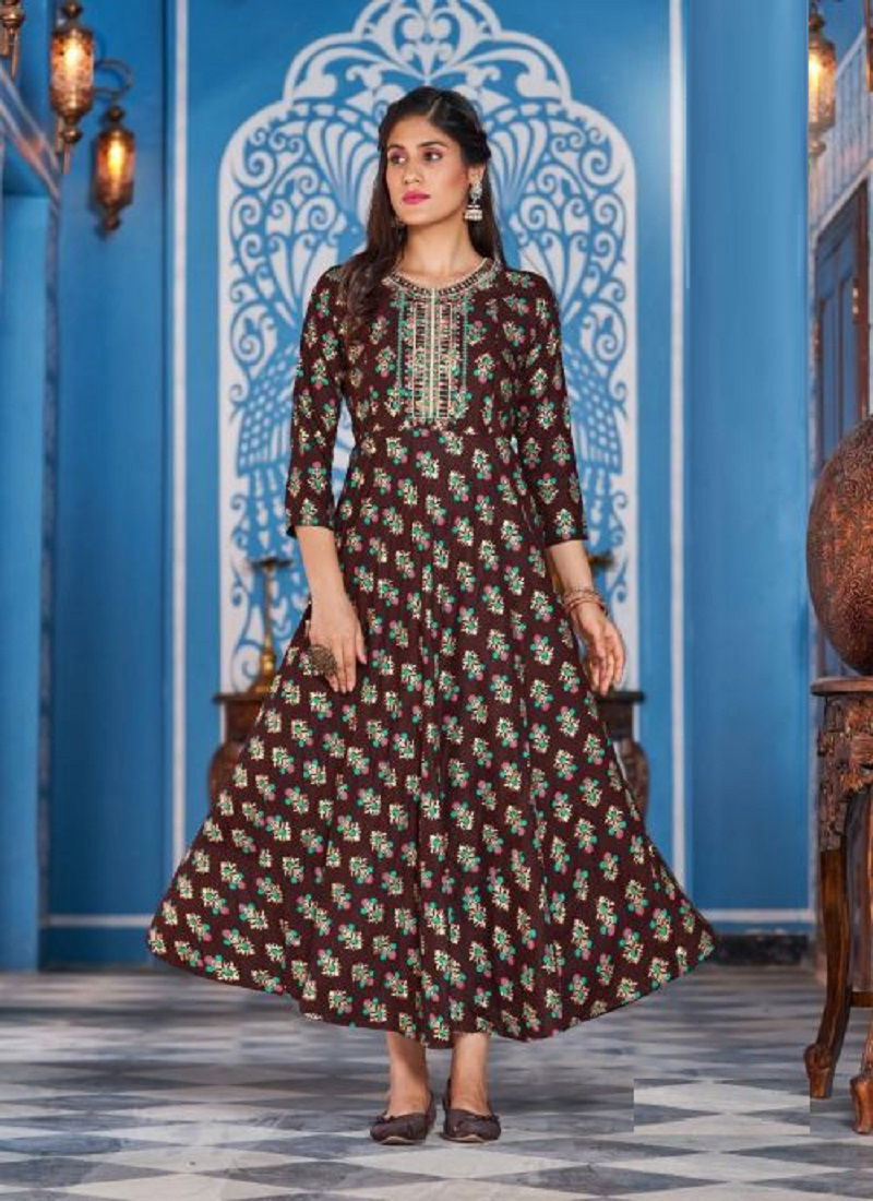 Blue Hills Lotus 101 Wholesale Long Anarkali Kurti Collection	