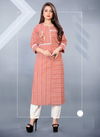 Blue Hills Orchid Casual Wear Cotton Jacquard Designer Kurti With Pant Latest Collection
