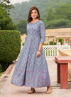 Blue Hills Rani 1 Rayon Printed Ethnic Wear Long Anarkali Kurti Collection