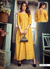 Blue Hills Show Off Fancy Latest Designers Festive Wear Long Rayon Printed Kurti Collection
