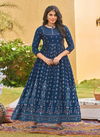 Blue Hills Walkway 30 Rayon Printed Fancy Wear Long Anarkali Designer Kurti Collection