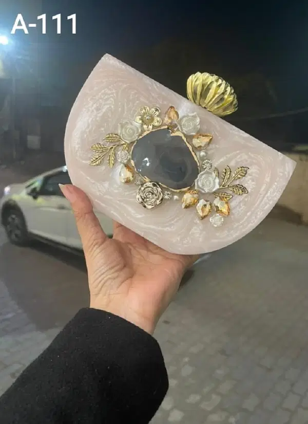 Bombay Style Designer Oval Box Marbel Clutches Wholesale Price In Surat
