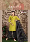 Bonie Jannat 2 Fancy Casual Wear Rayon Designer Kurti With Palazzo With Dupatta Collection
