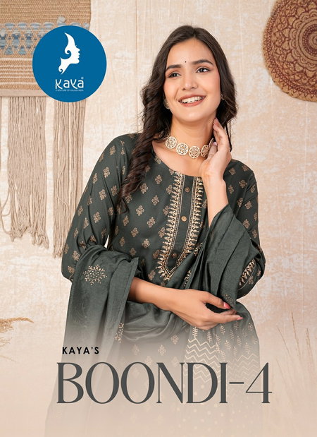 Boondi 4 By Kaya Straight Cut Rayon Printed Kurti With Bottom Dupatta Wholesalers In Delhi
