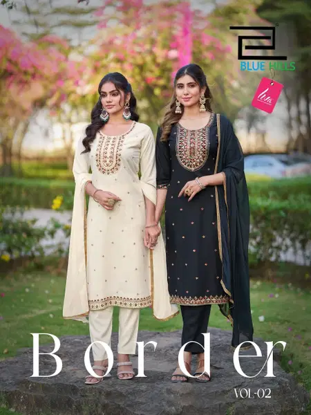 Border Vol 2 By Blue Hills Rayon Kurti With Bottom Dupatta Wholesale Online