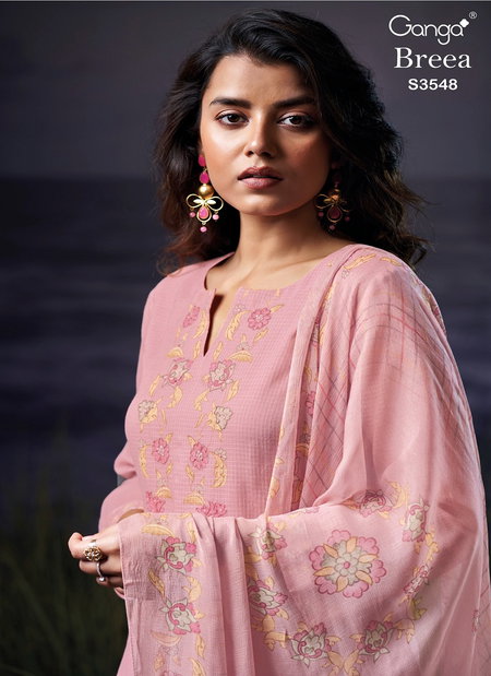 Breea 3548 By Ganga Cotton Printed Embroidery Salwar Suit Suppliers In India