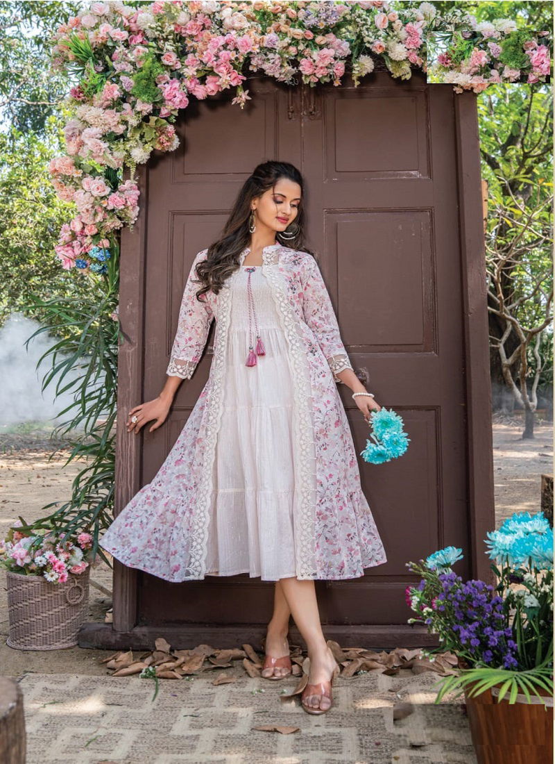 Breeze By Hiva Size Set Designer Kurti With Jacket Catalog