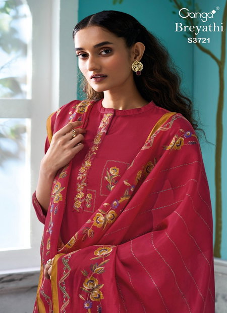 Breyathi 3721 By Ganga Cotton Satin Designer Salwar Suit Wholesale Shop In Surat
