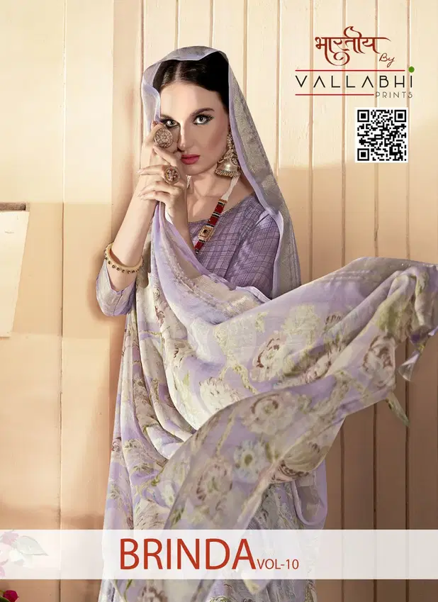 Brinda Vol 10 By Vallabhi Chiffon Printed Sarees Wholeale Market In Surat