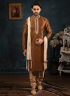 Brown Banarasi Silk Kurta Pajama 7739