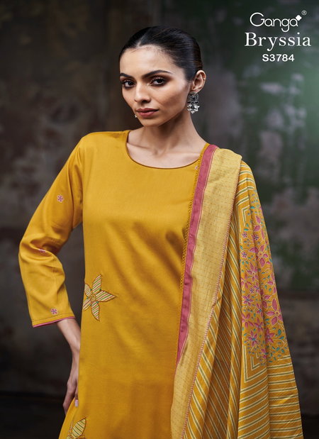 Bryssia 3784 By Ganga Cotton Satin Designer Wholesale Salwar Kameez In India
