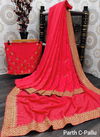 Bt 8 Fancy Festive Wear Vichitra Silk with Heavy Embroidery Worked Border Sarees Collection