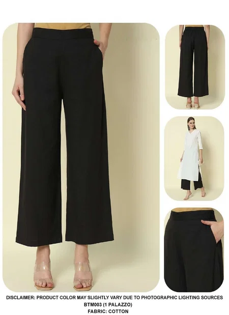 BTM001 To BTM010 Cotton Ladies Palazzo Wholesale Market In Surat 