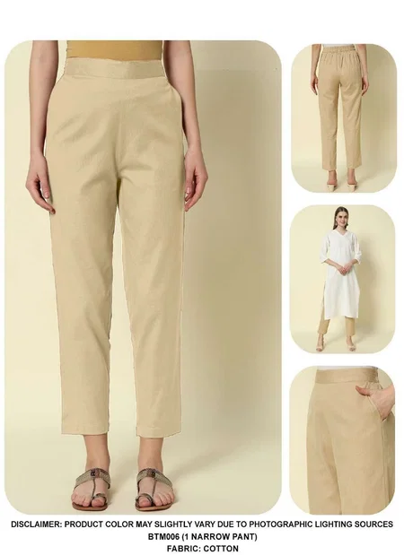 BTM002 To BTM009 Cotton Ladies Narrow Pant Orders In India
