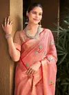Bunawat Linen Linen Embroidery Designer Saree Catalog
