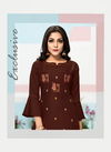 C9 Zenith Latest Festive wear Heavy Finest Quality Of Chinon Silk  Embroidery Kurti With Cotton Bottom Collection

