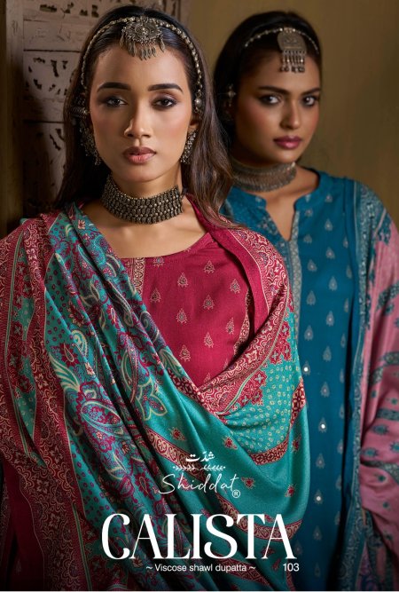 Calista 103 By Shiddat Viscose Pashmina Dress Material
