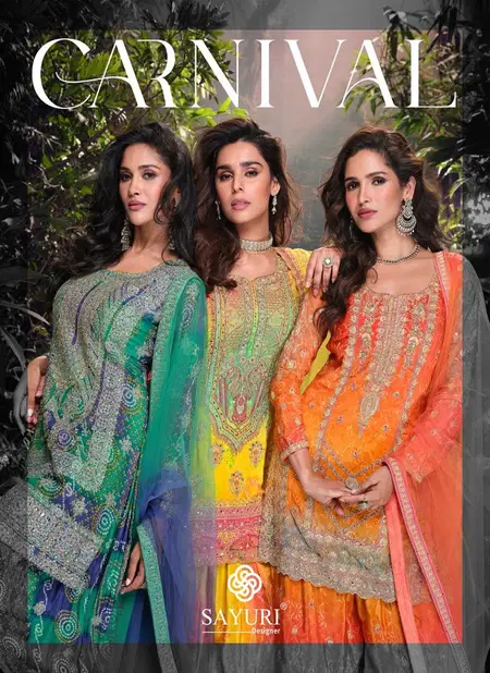 Carnival By Sayuri Designer Chinon Silk Readymade Suits Wholesalers In Delhi Catalog