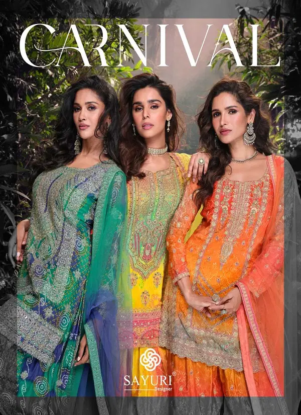 Carnival By Sayuri Designer Chinon Silk Readymade Suits Wholesalers In Delhi