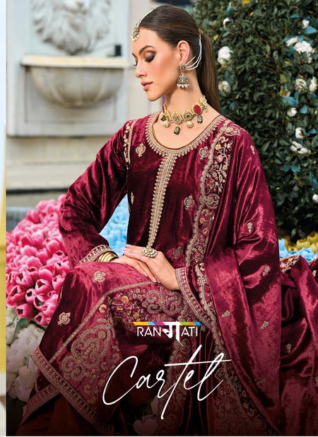 Cartel By Rangati Viscose Velvet Embroidery Designer Salwar Suits Wholesale Shop In Surat
 Catalog