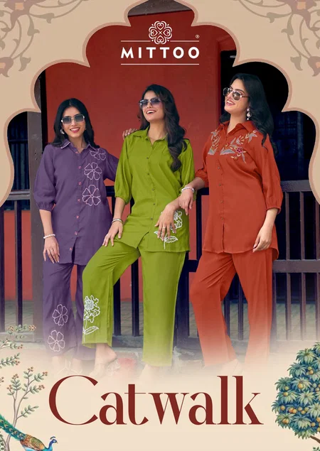 Cat Walk By Mittoo Viscose Weaving Western Co Ord Set Exporters In India
