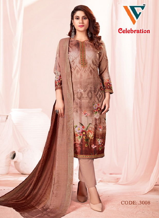 Celebration Vol 3 By Vandana C Digital Printed Squence Dress Material Exporters In India