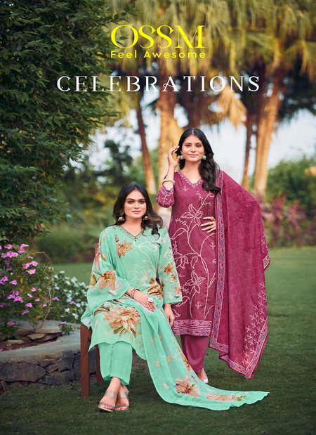 Celebrations By Ossm Digital Printed Premium Cotton Kurti With Bottom Dupatta Wholesale Online