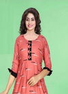 Chahat 3 Latest Fancy Casual Wear Anarkali Style Rayon Printed Flair Style Kurti Collection