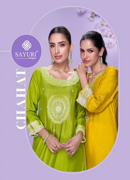 Chahat By Sayuri Silk Embroidery Designer Kurti Wholesale Price In Surat
