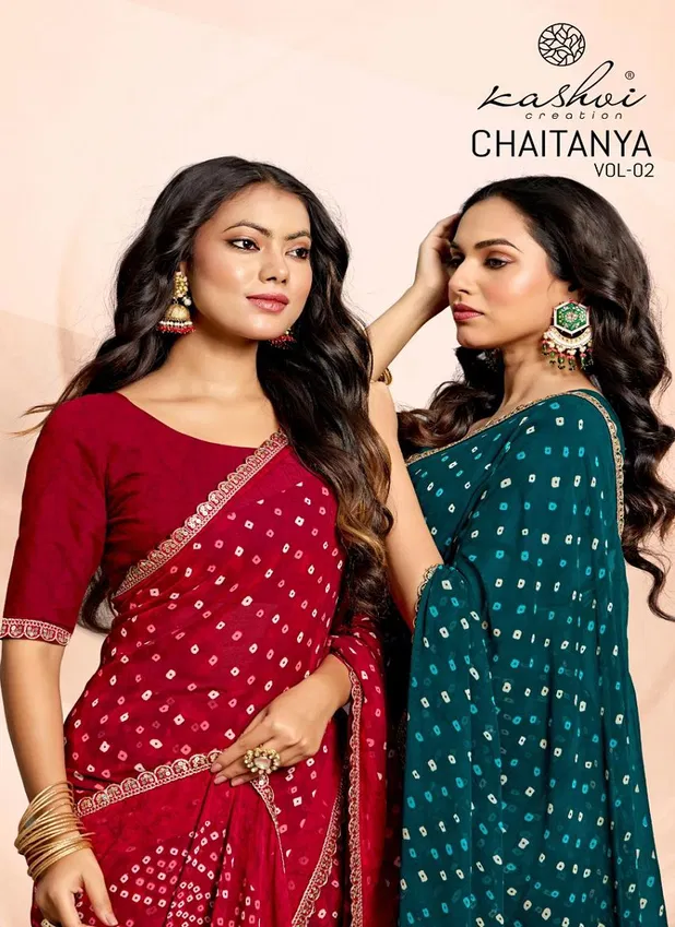 Chaitanya Vol 2 By Kashvi Bandhej Wholesale Sarees Suppliers In Mumbai