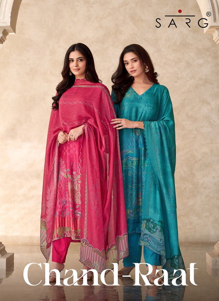 Chand Raat By Sarg Muslin Silk Printed Wholesale Dress Material Suppliers In Mumbai

