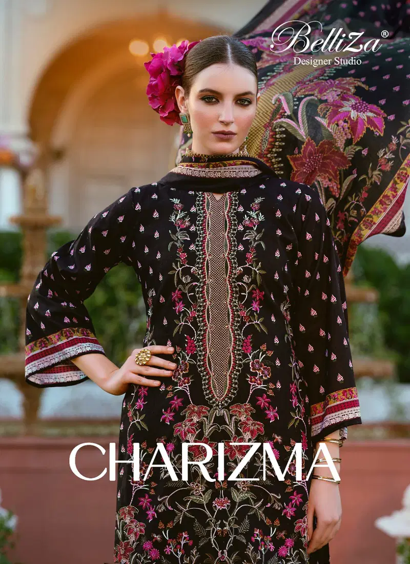 Charizma By Belliza Cotton Printed Dress Material Exporters In India Catalog