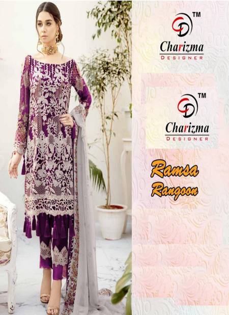 Charizma Ramsha Ragoon Exclusive Georgette Heavy Embroidery Worked Festival Wear Pakistani Salwar Suits Collection Catalog